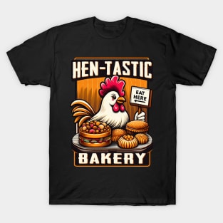 Hen - tastic Bakery chickens,  display package with assorted pastries T-Shirt